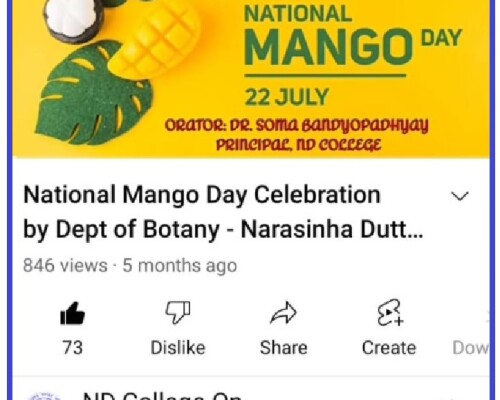 National Mango Day 22 July 2021 -Botany Department